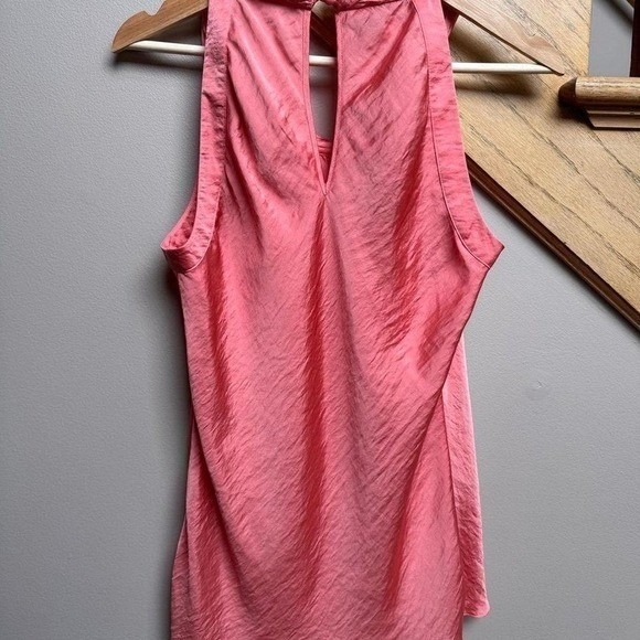 NWT Spense Women's Halter Neck Draped Front Tank‎ Top Coral Pink Textured Size M - Picture 7 of 8